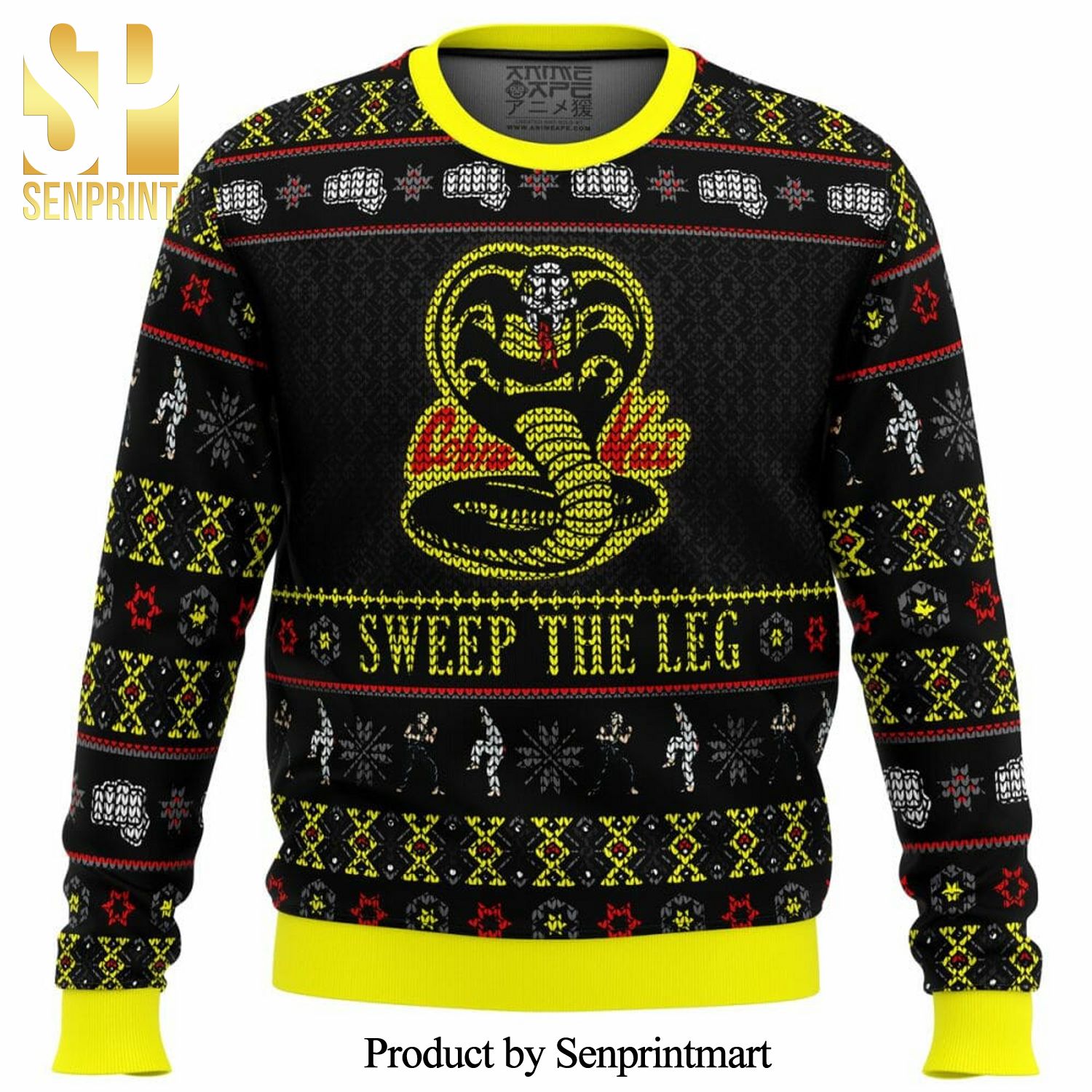 Cobra Kai Sweep The Leg Karate Kid Knitted Ugly Christmas Sweater