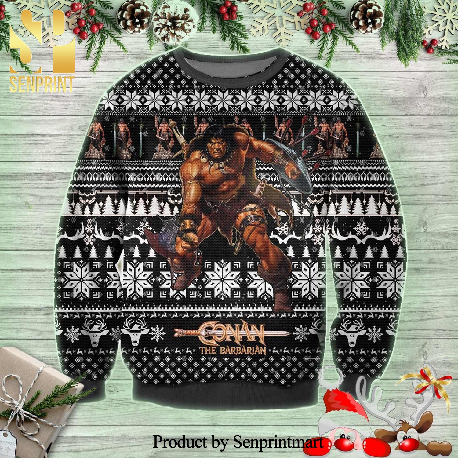 Conan The Barbarian Knitted Ugly Christmas Sweater