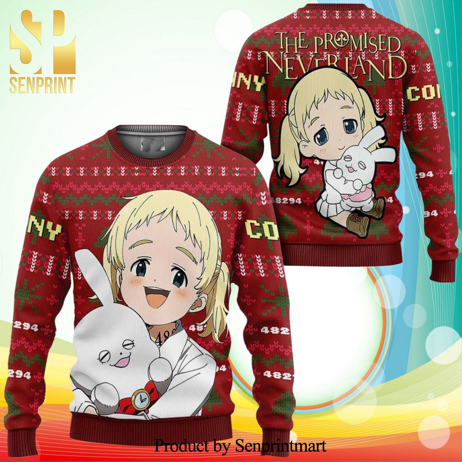 Conny The Promised Neverland Manga Anime Knitted Ugly Christmas Sweater