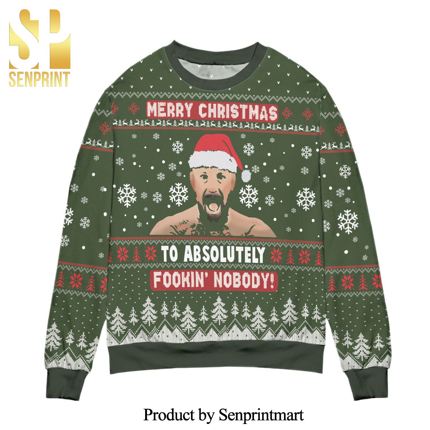 Conor Mcgregor Merry Christmas To Absolutely Fookin Nobody Knitted Ugly Christmas Sweater