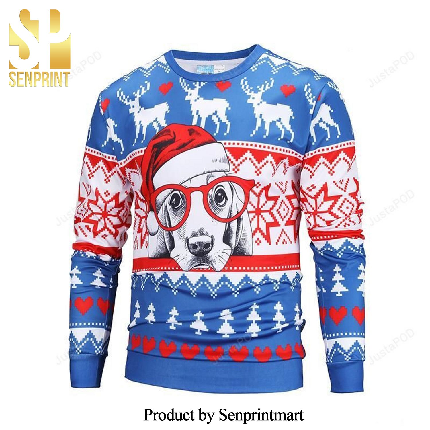 Cool Christmas Pet Dog Striped Pattern Knitted Ugly Christmas Sweater