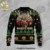 Cool Deadpool Pine Tree And Reindeer Pattern Knitted Ugly Christmas Sweater