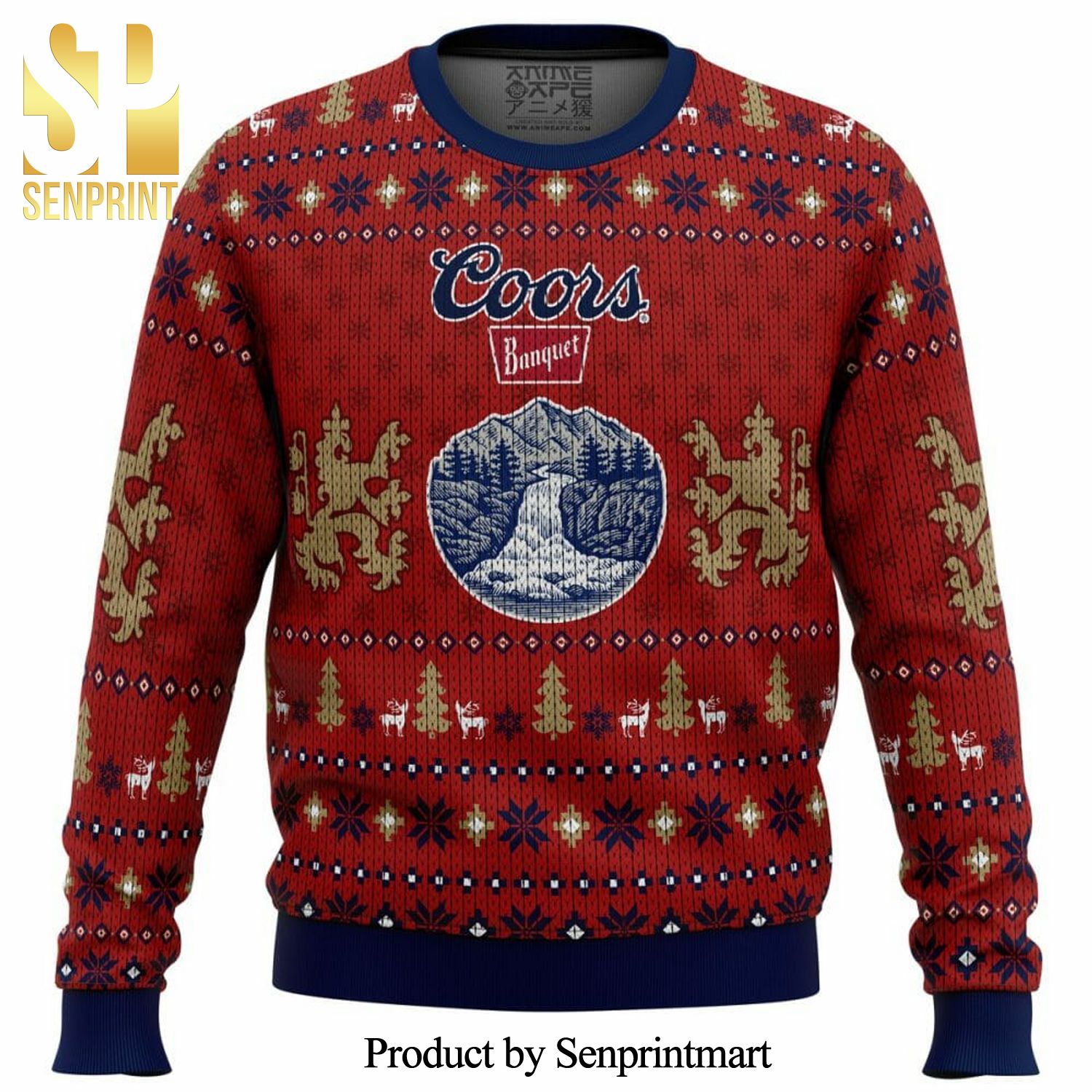 Coors Banquet Reindeer Knitted Ugly Christmas Sweater