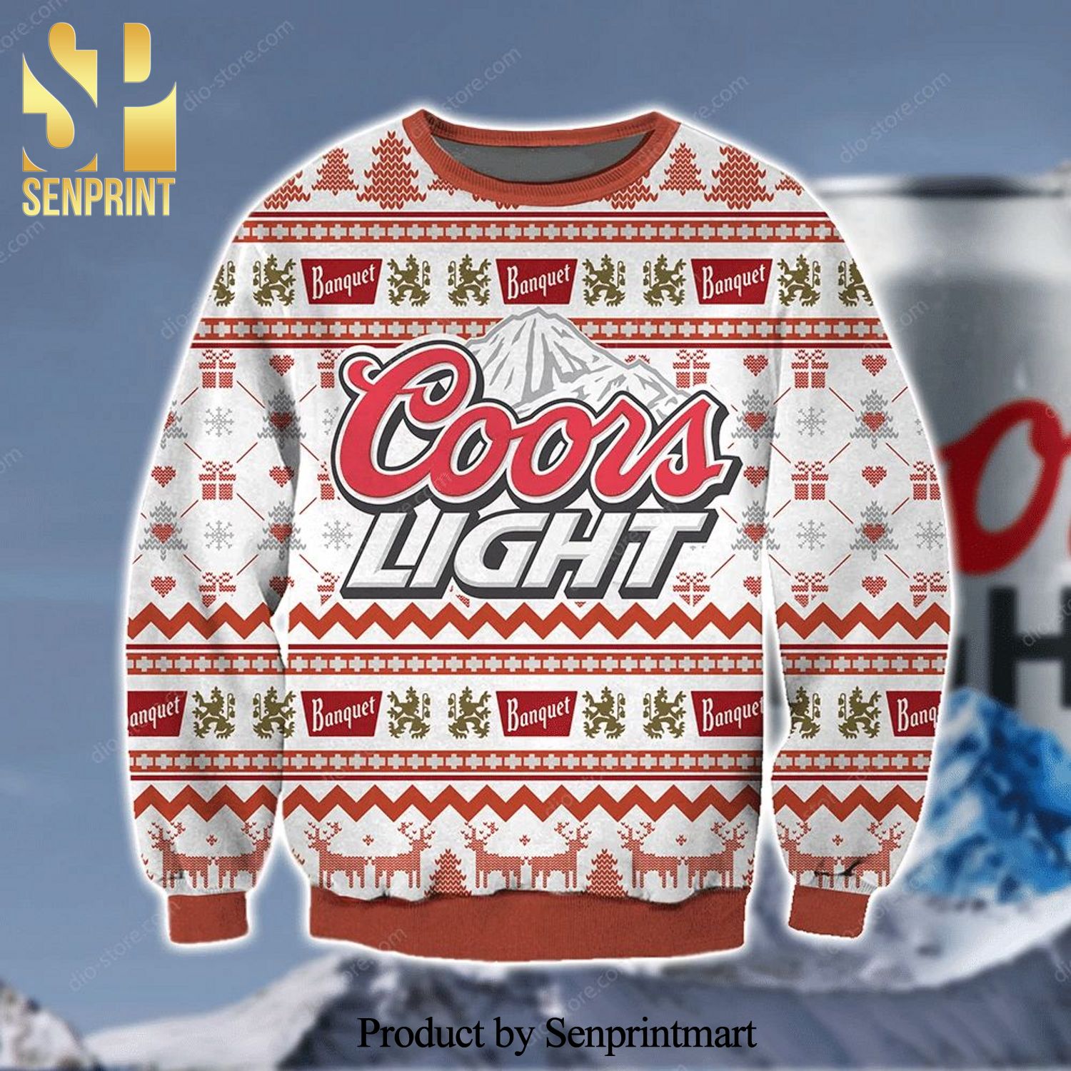Coors Light Banquet Knitted Ugly Christmas Sweater