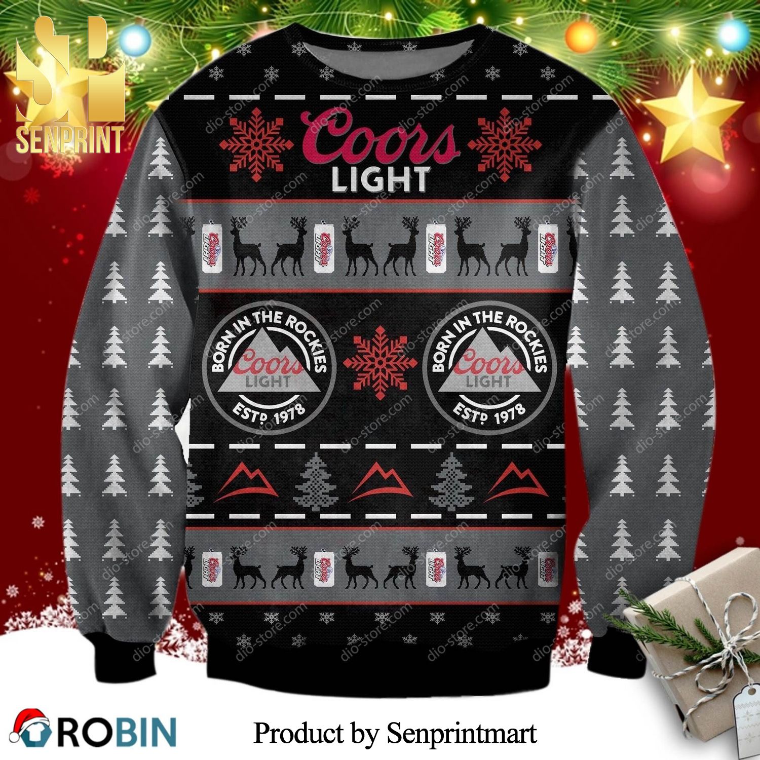 Coors Light Beer Logo Knitted Ugly Christmas Sweater