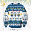 Corona Light Beer Snowflake Pattern Knitted Ugly Christmas Sweater – White Yellow