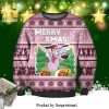 Courage The Cowardly Dog Merry XMas Knitted Ugly Christmas Sweater – Pink