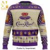 Crown Royal Reindeer Galaxy Knitted Ugly Christmas Sweater – Black