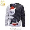 Cute Black Cat In Pocket Knitted Ugly Christmas Sweater