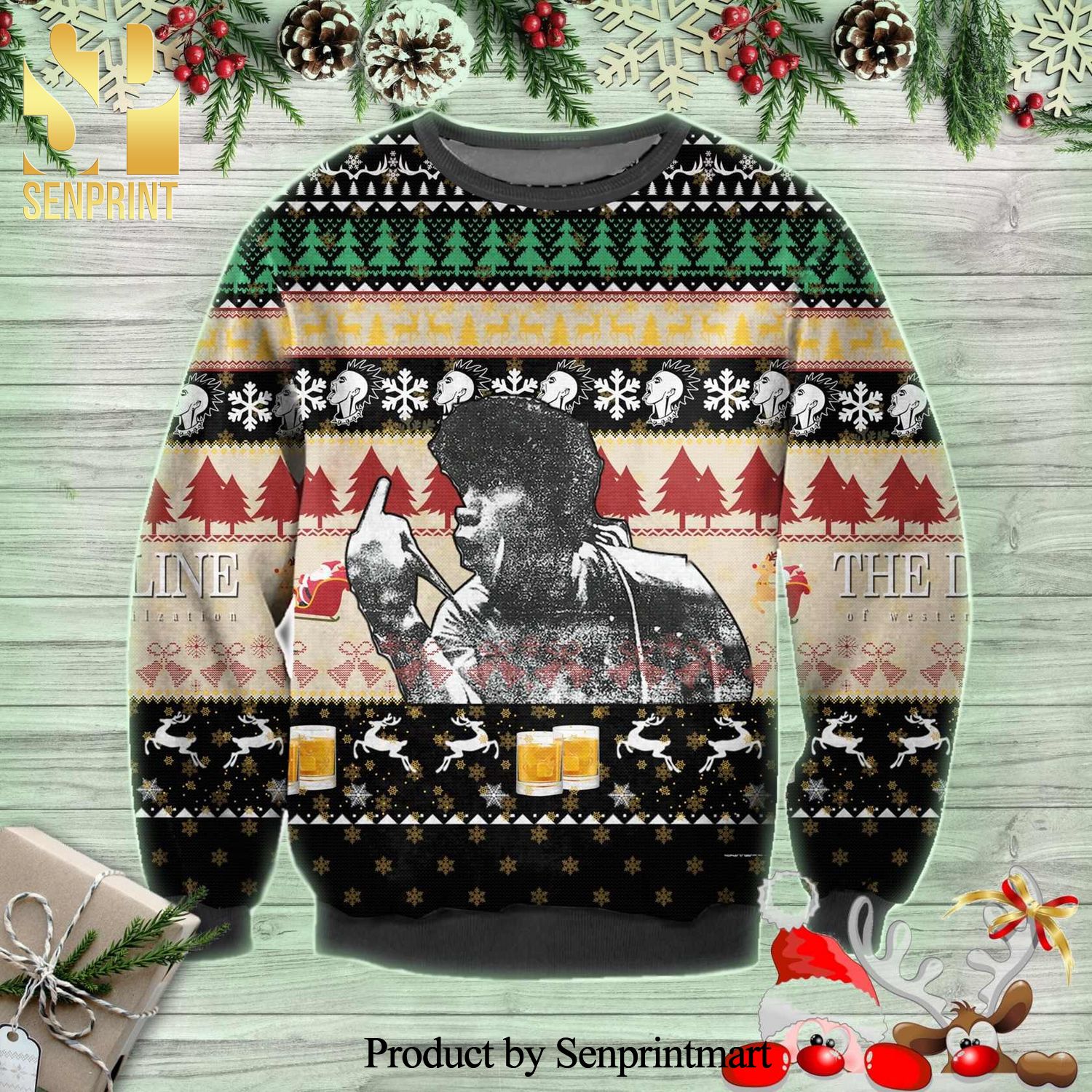 Darby Crash The Decline Of Western Civilization Knitted Ugly Christmas Sweater