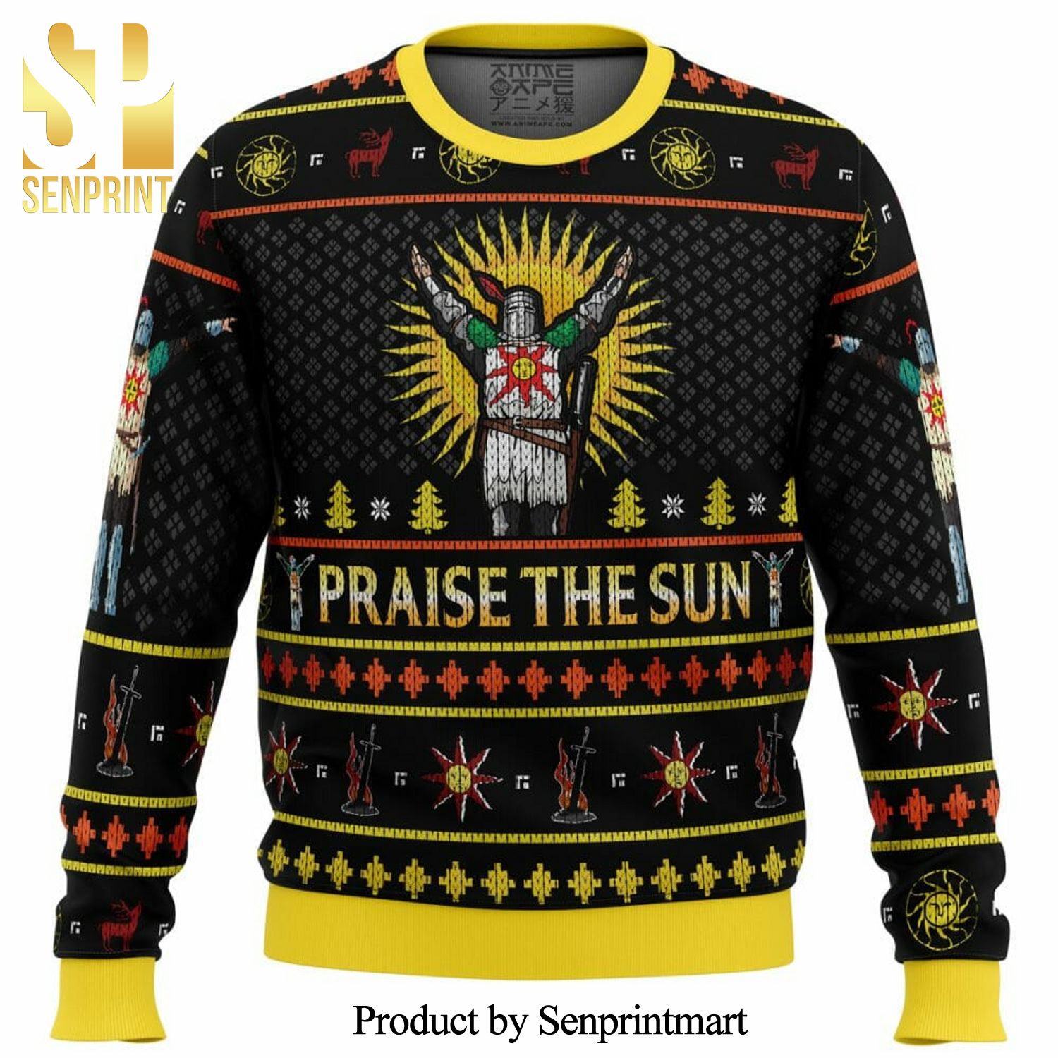 Dark Souls Praise The Sun Knitted Ugly Christmas Sweater
