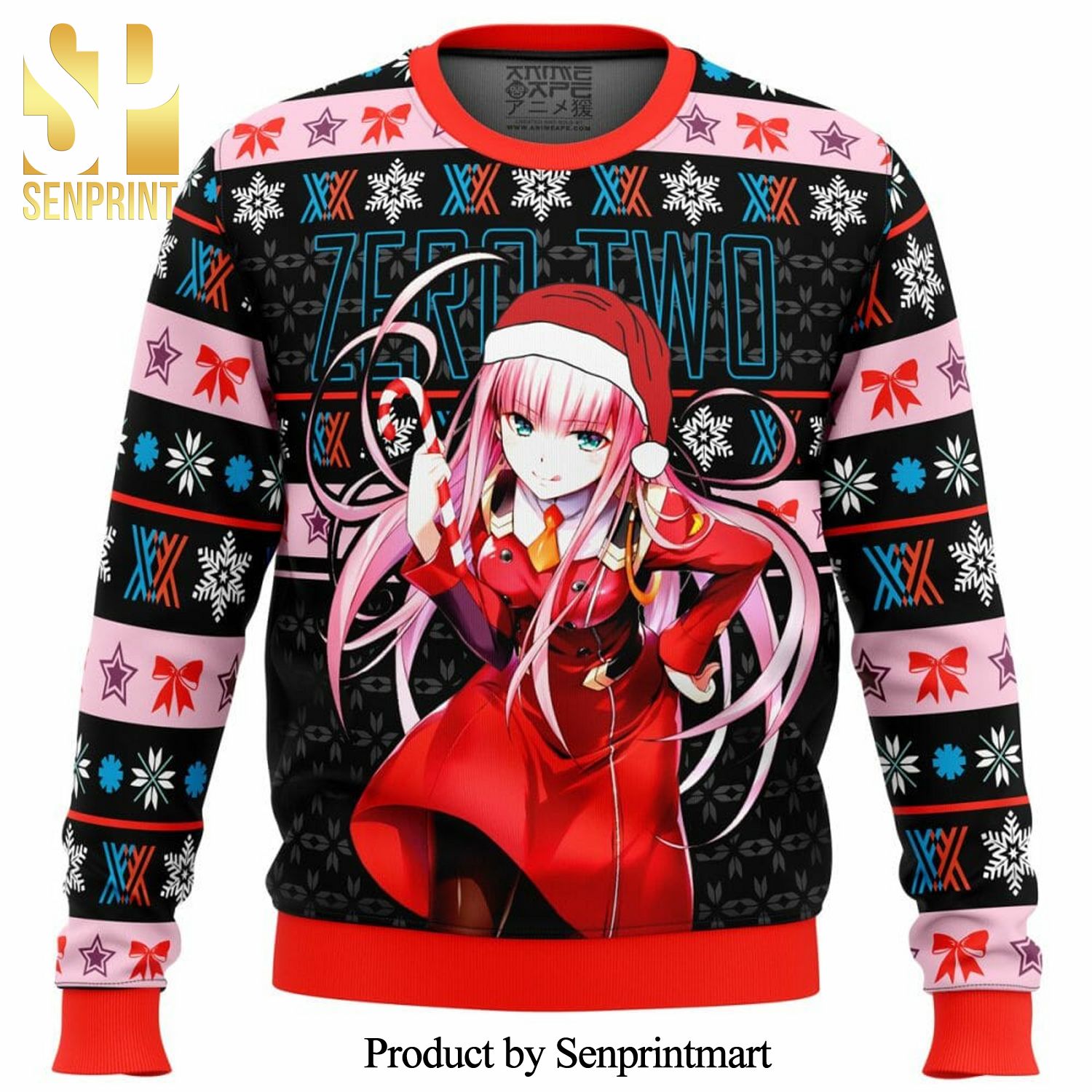 Darling In The Franxx Zero Two Manga Anime Knitted Ugly Christmas Sweater