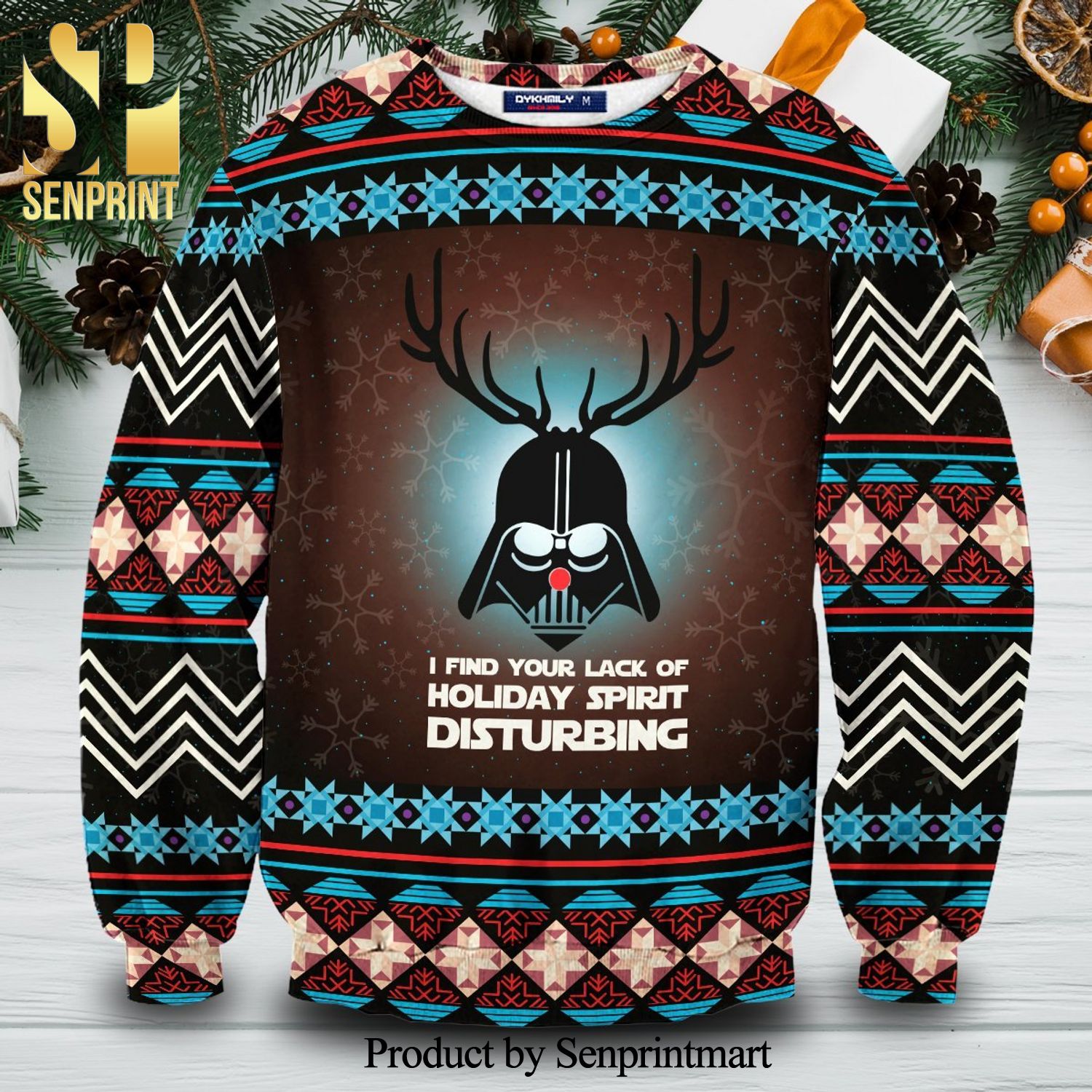 Darth Vader Star Wars I Find Your Lack of Holiday Spirit Disturbing Knitted Ugly Christmas Sweater