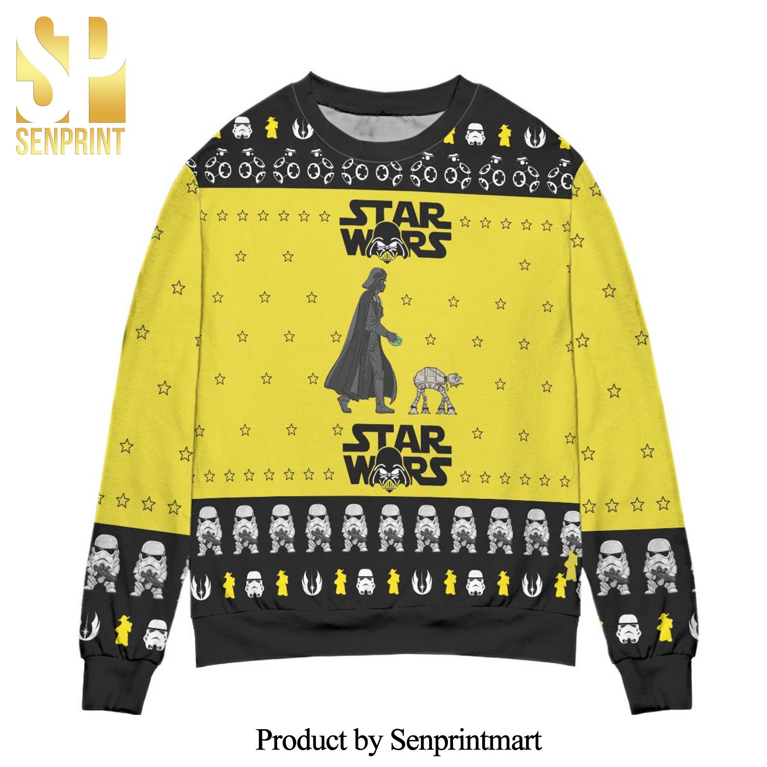 Darth Vader Walking Pet AT-AT Star Wars Knitted Ugly Christmas Sweater