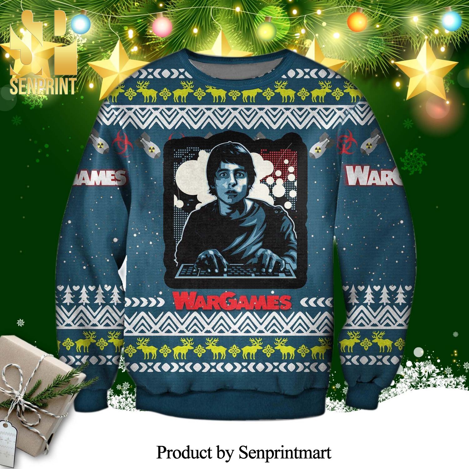 David Lightman Wargames Knitted Ugly Christmas Sweater