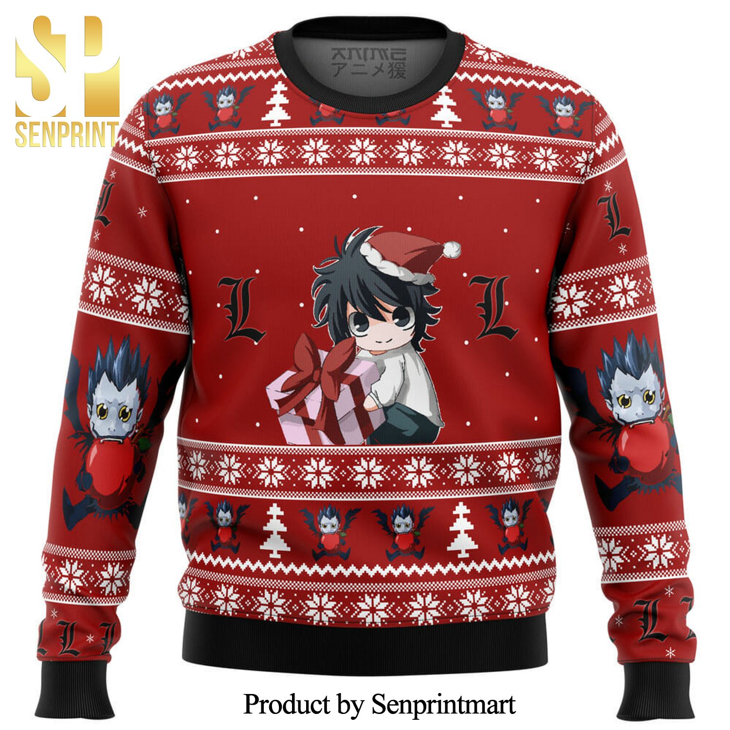 Death Note Chibi L Manga Anime Knitted Ugly Christmas Sweater