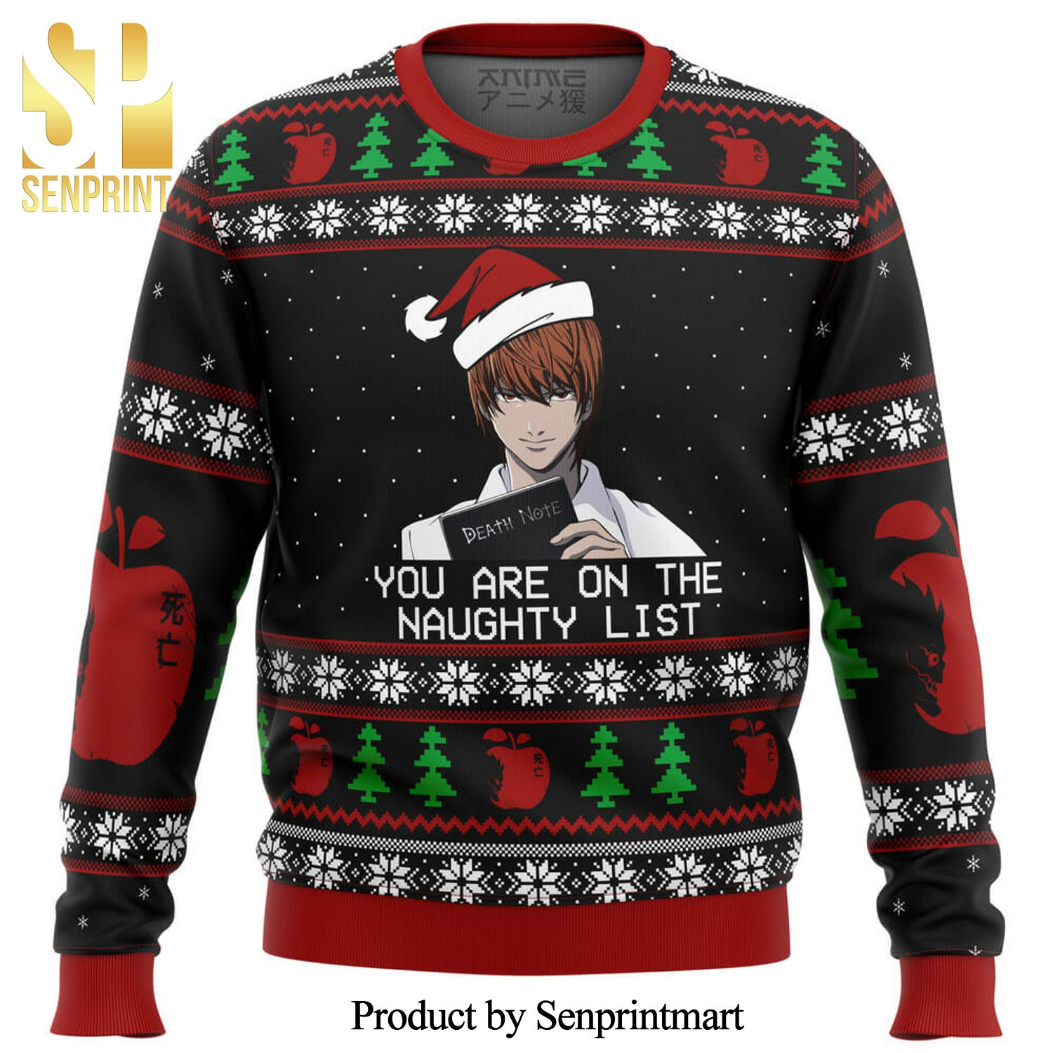 Death Note Naughty List Manga Anime Knitted Ugly Christmas Sweater