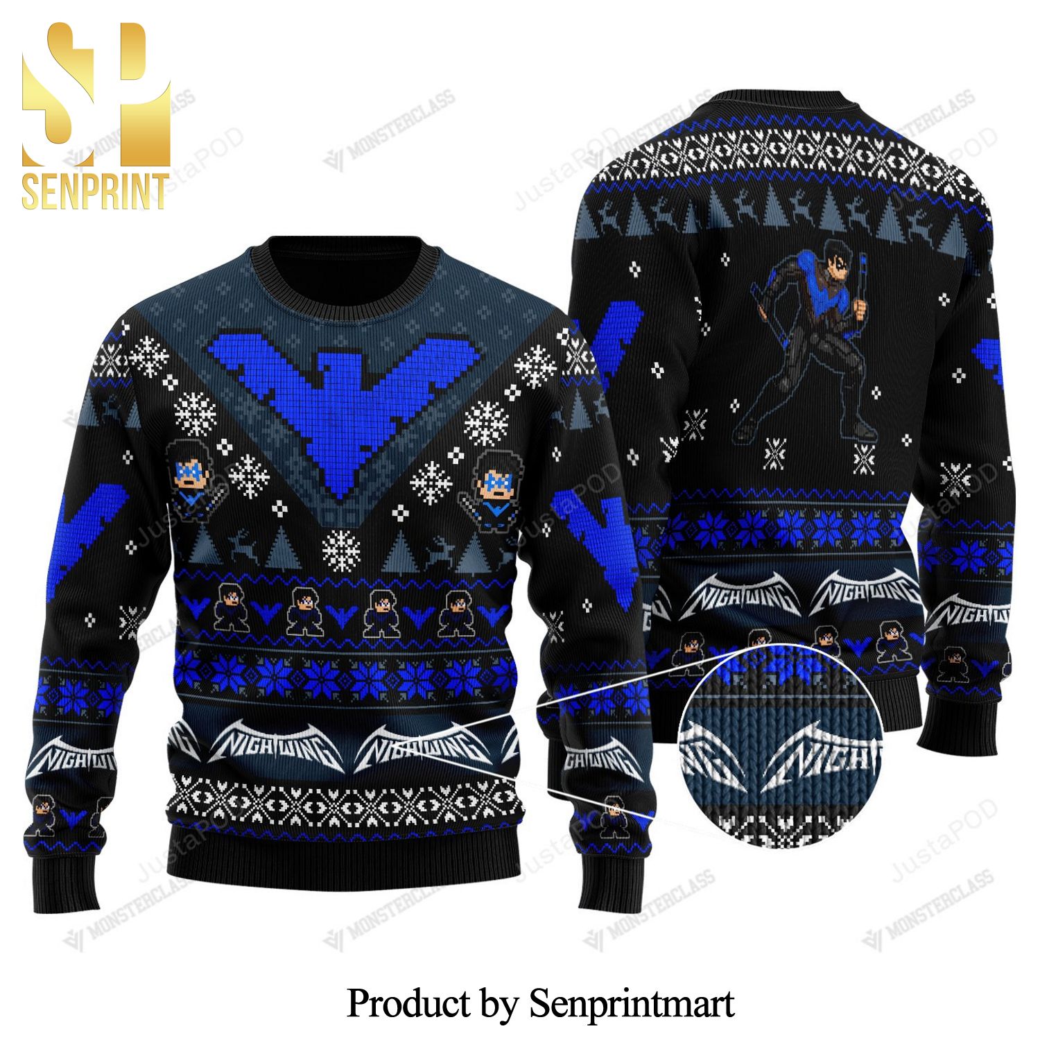 Dick Grayson Nightwing Dc Comics Knitted Ugly Christmas Sweater