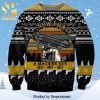 Die Hard Yippee Ki Yay Christmas Party Snowflake Pattern Knitted Ugly Christmas Sweater – Navy