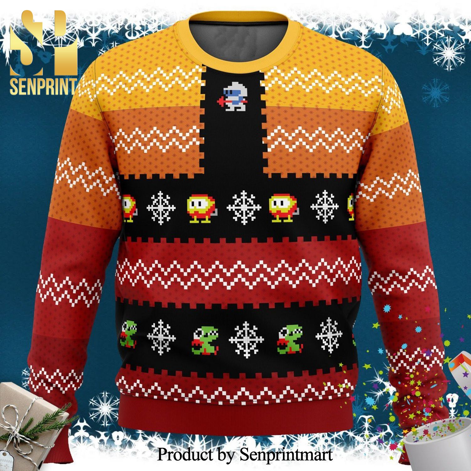 Dig Dug Xmas Knitted Ugly Christmas Sweater