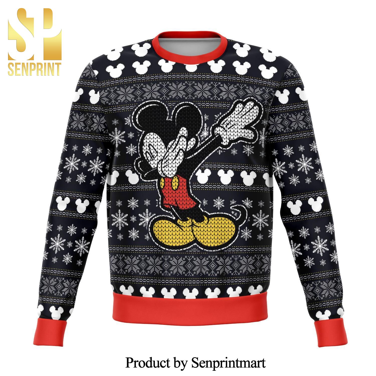 Disney Mickey Dabbing Premium Knitted Ugly Christmas Sweater