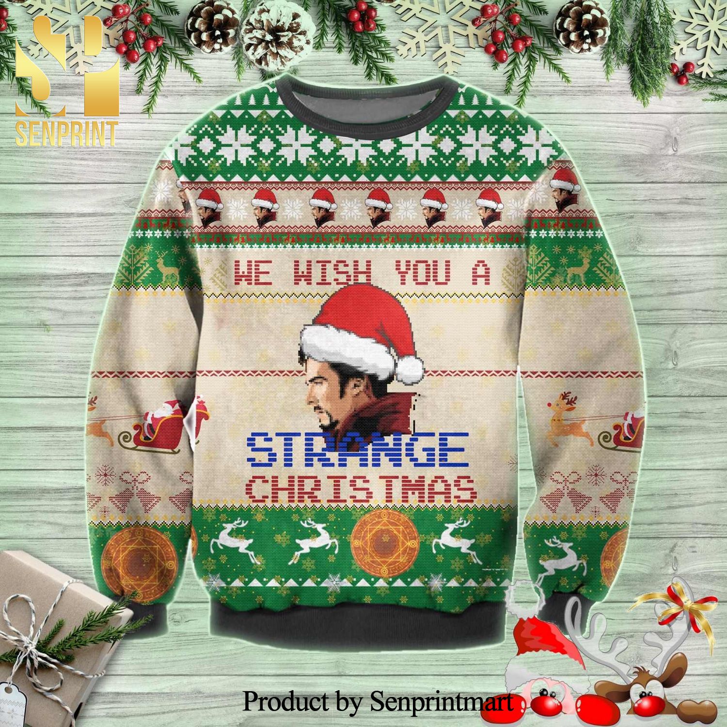 Doctor Strange We Wish You A Strange Christmas Knitted Ugly Christmas Sweater