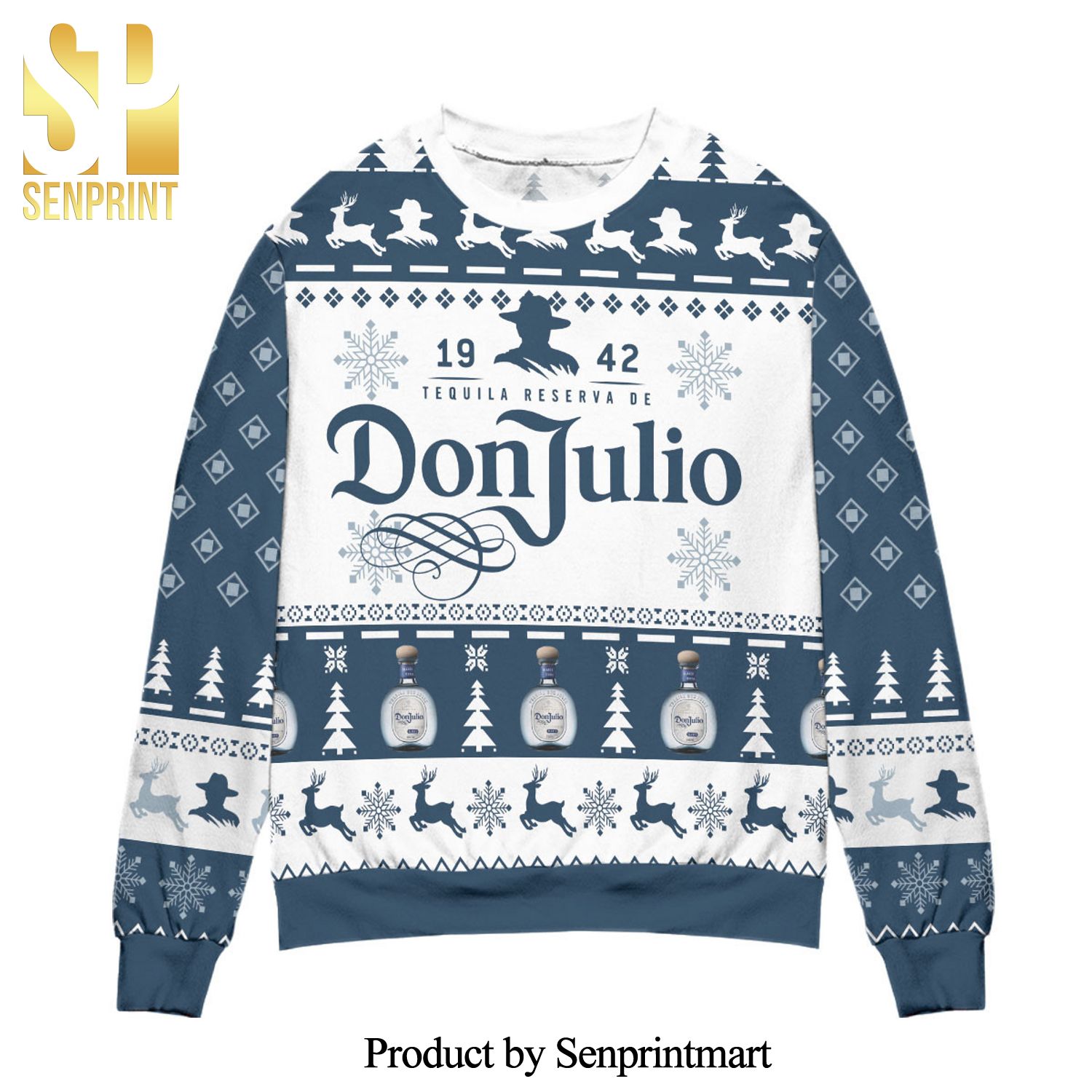 Don Julio 1942 Tequila Reserva Christmas Pattern Knitted Ugly Christmas Sweater