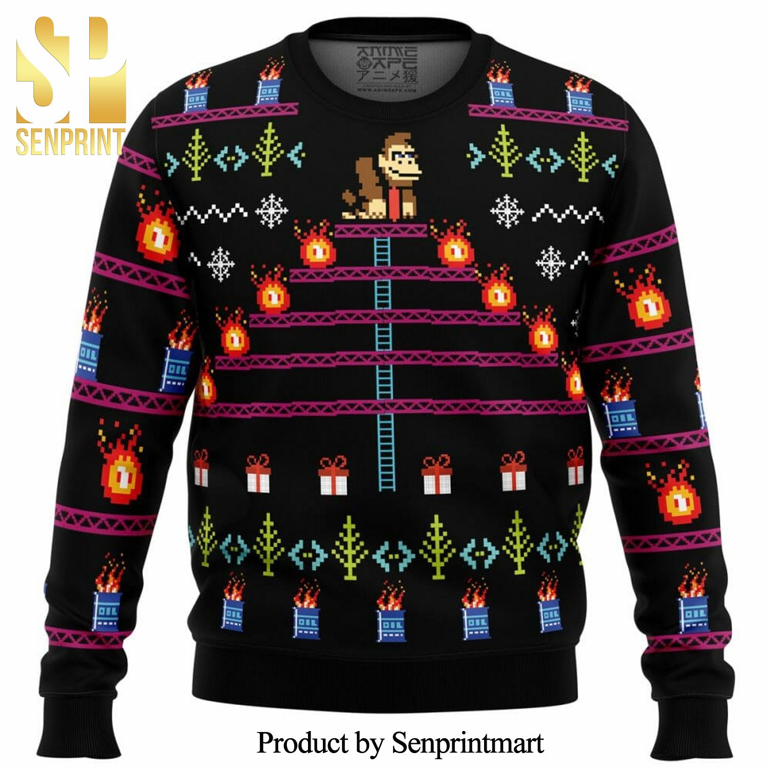 Donkey Kong Knitted Ugly Christmas Sweater