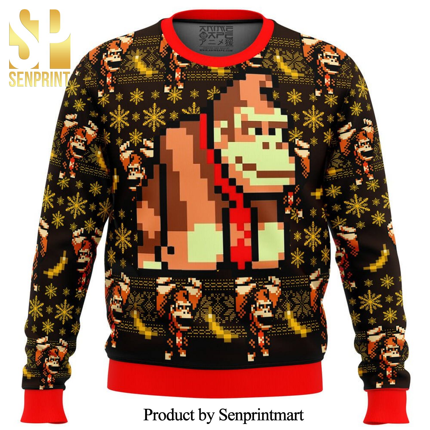 Donkey Kong Sprite Knitted Ugly Christmas Sweater