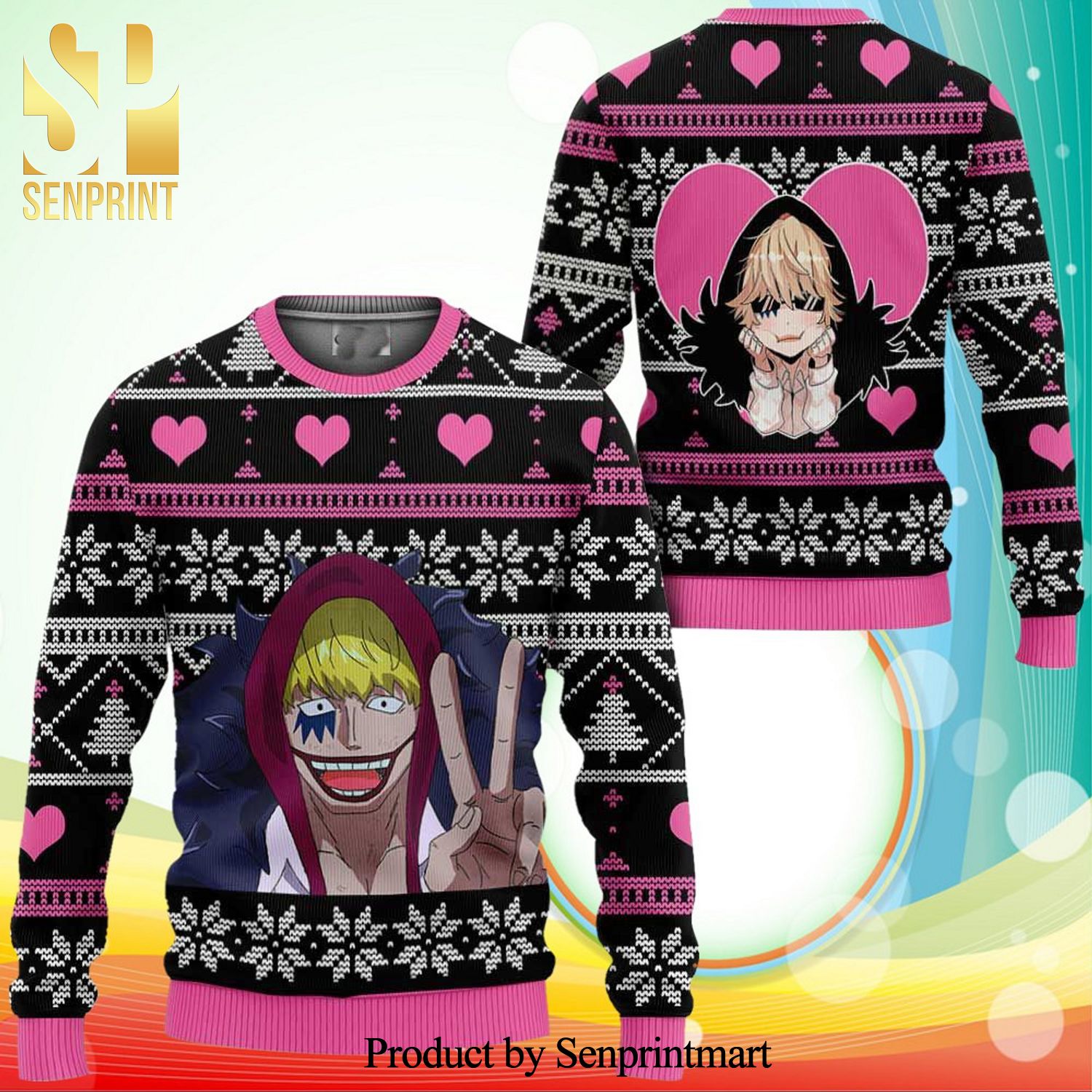 Donquixote Rosinante One Piece Anime Knitted Ugly Christmas Sweater