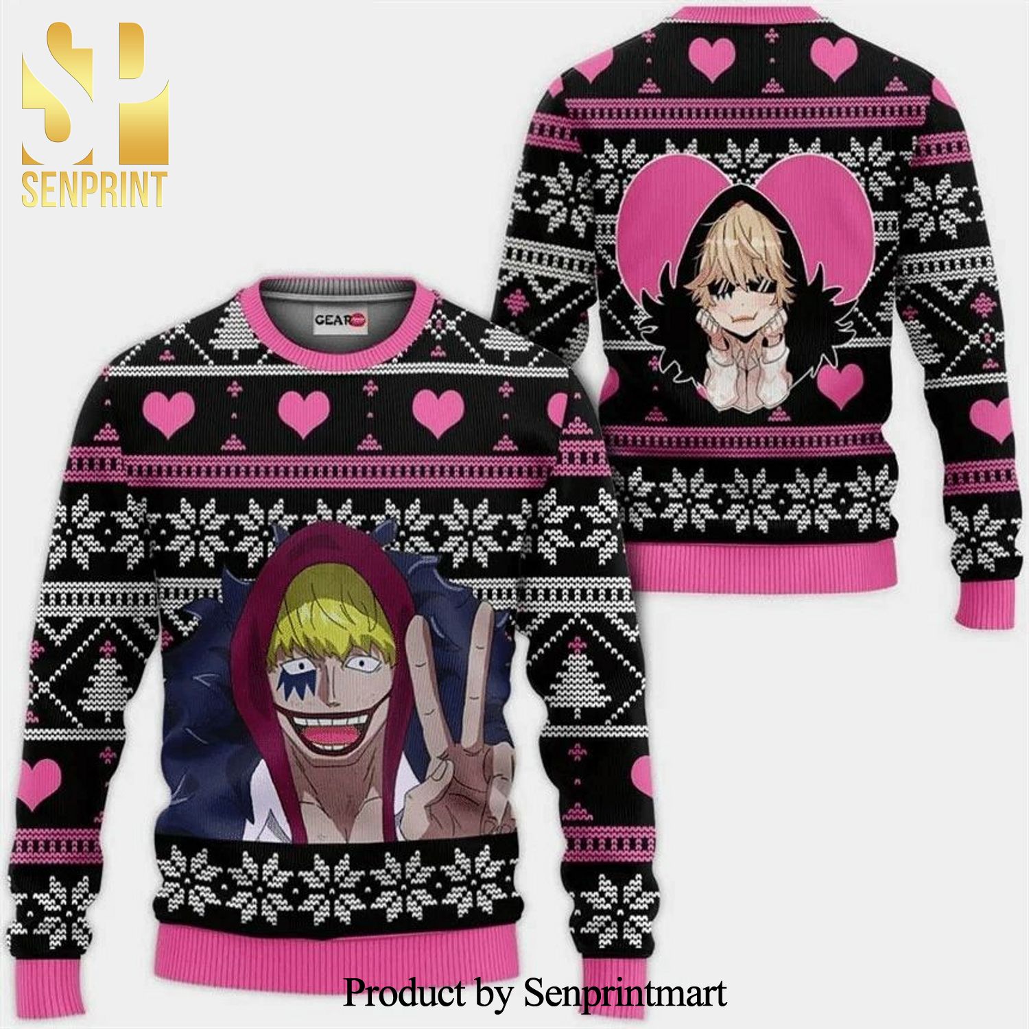 Donquixote Rosinante One Piece Manga Anime Knitted Ugly Christmas Sweater