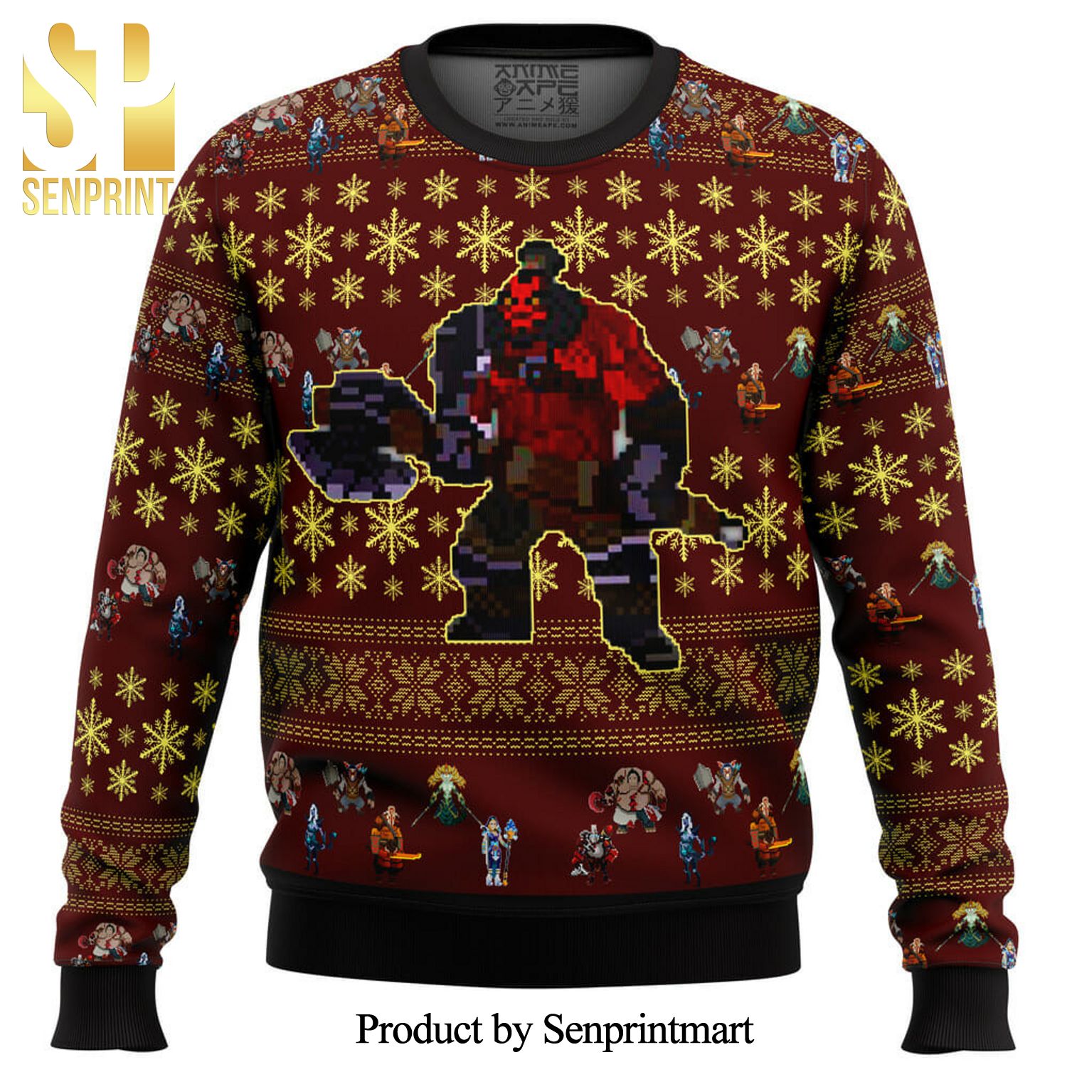 Dota2 Pixel Character Knitted Ugly Christmas Sweater