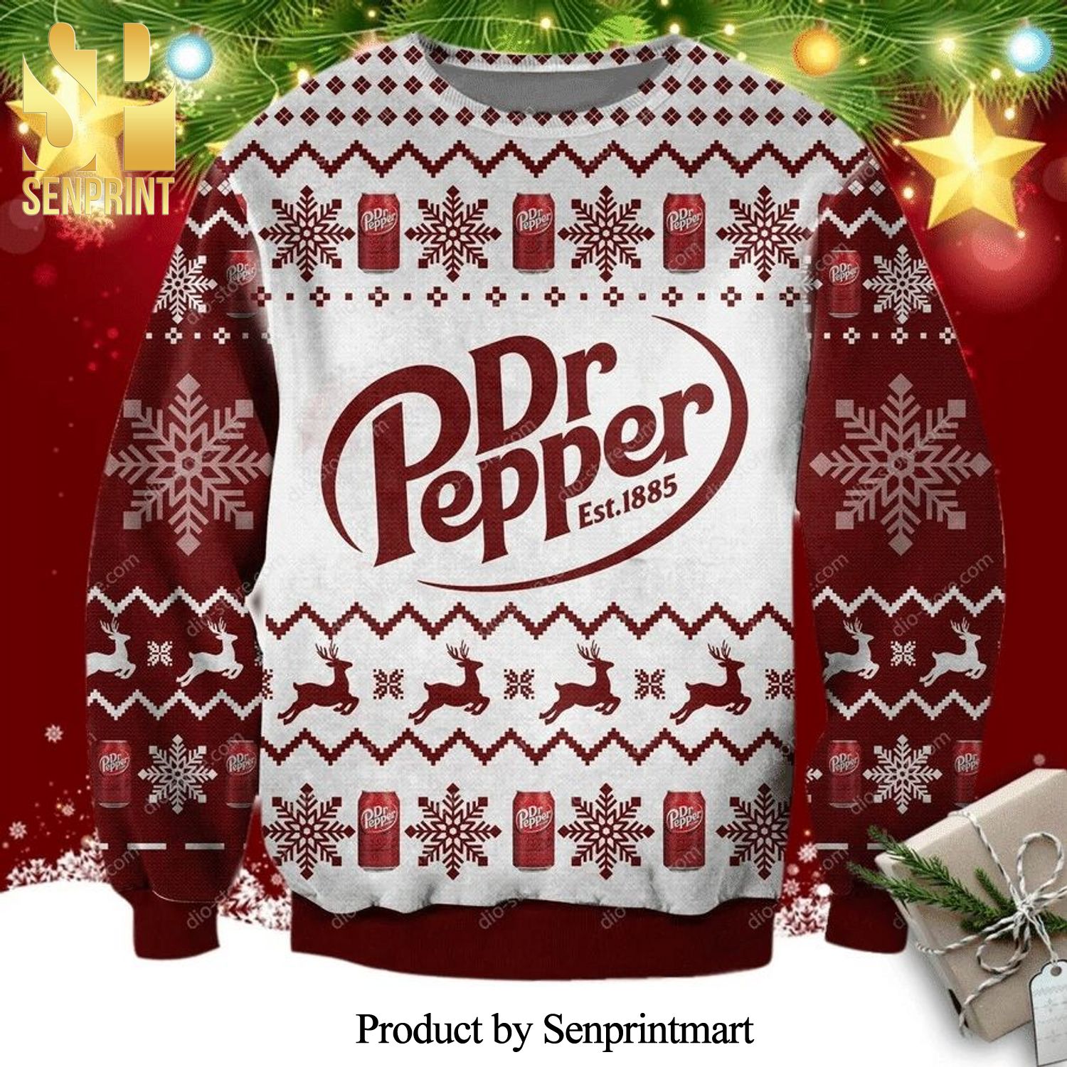 Dr Pepper Knitted Ugly Christmas Sweater