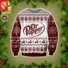 Dr Pepper Reindeer And Pine Tree Pattern Knitted Ugly Christmas Sweater – Red