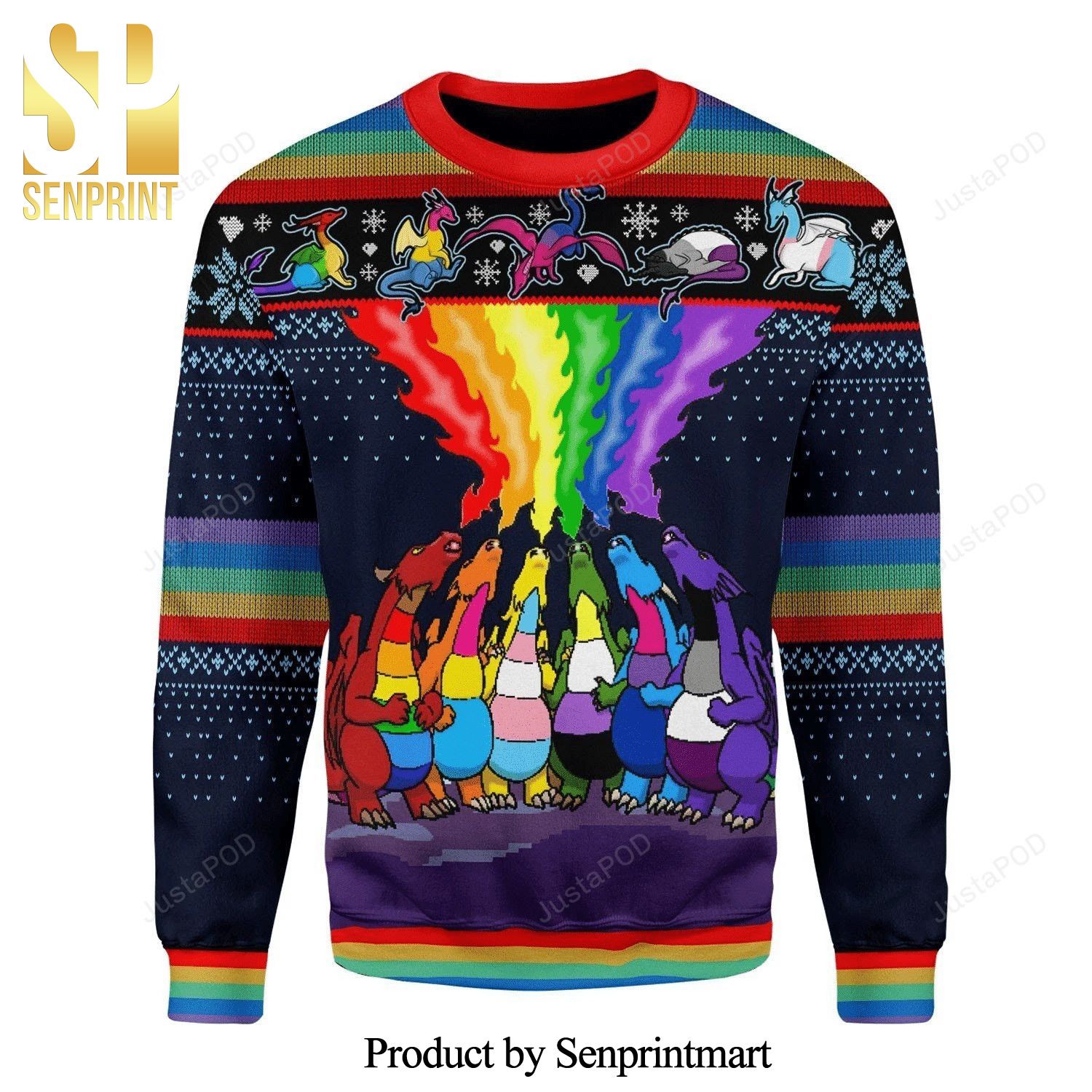 Dragon Lgbtq+ Knitted Ugly Christmas Sweater