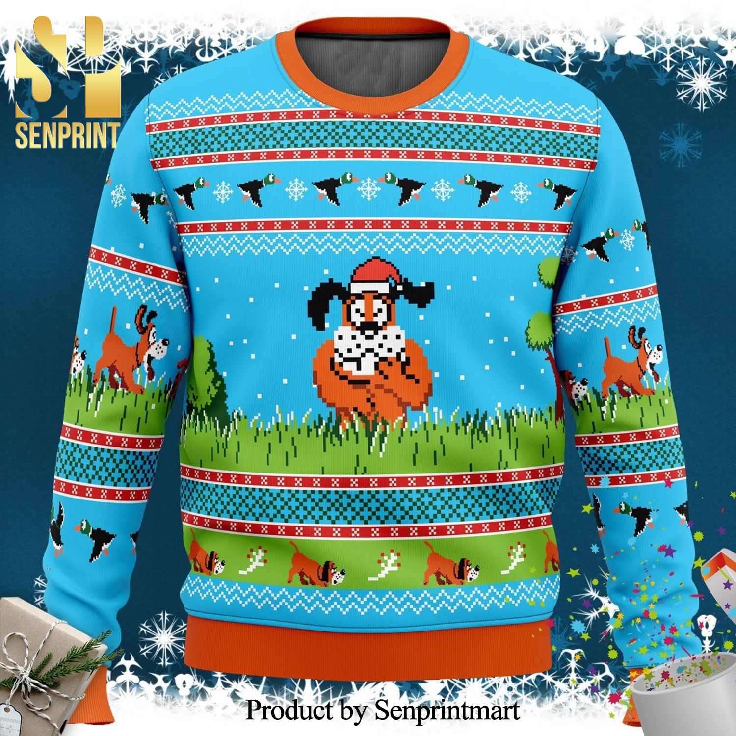 Duck Hunt Knitted Ugly Christmas Sweater