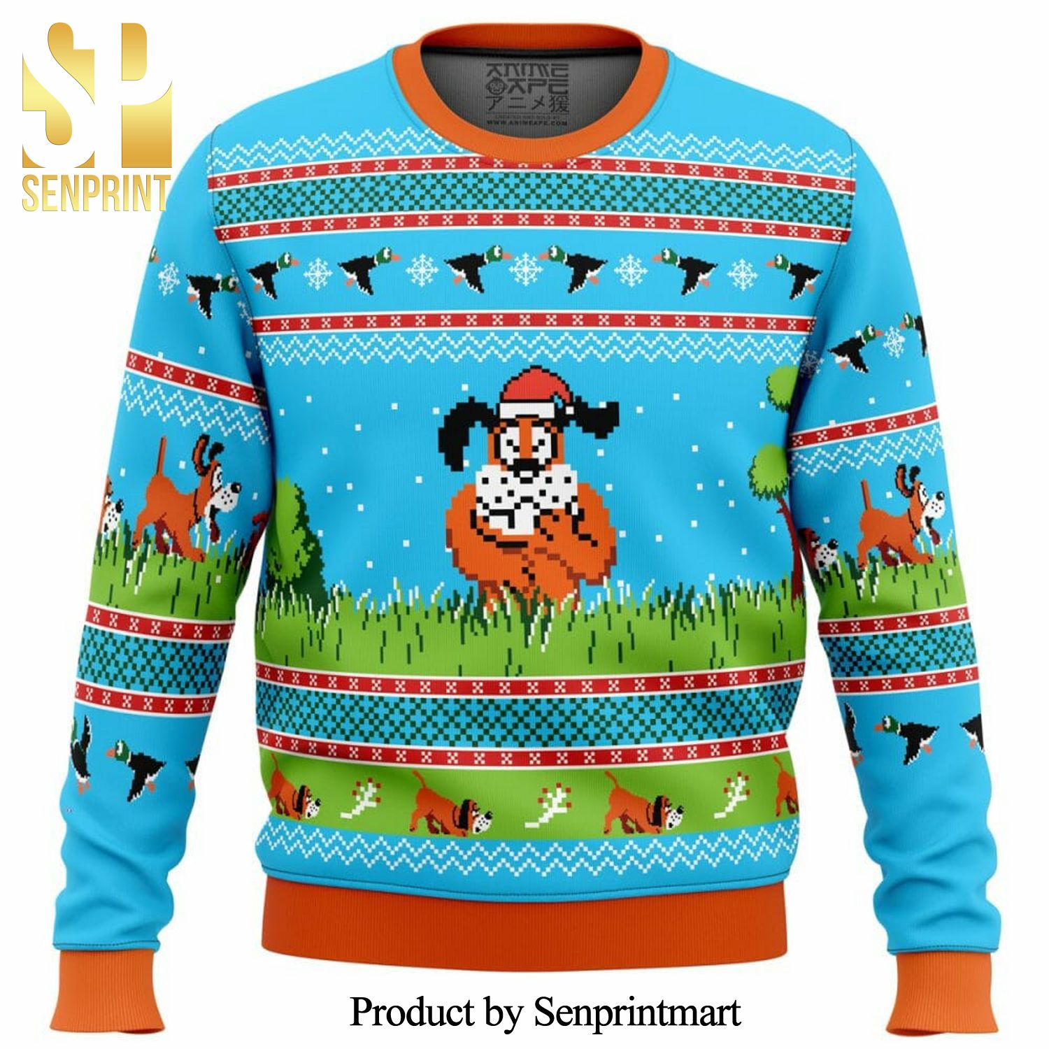 Duck Hunt Video Game Knitted Ugly Christmas Sweater