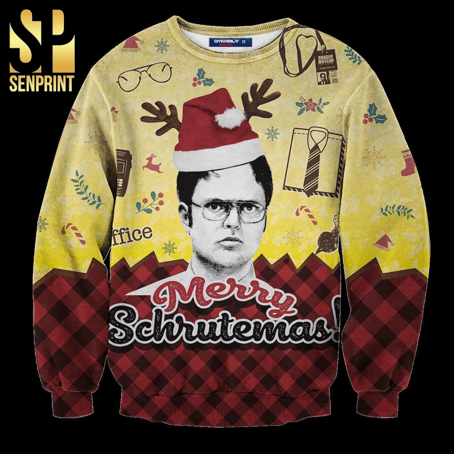 Dwight Schrute The Office Merry Schrutemas Knitted Ugly Christmas Sweater
