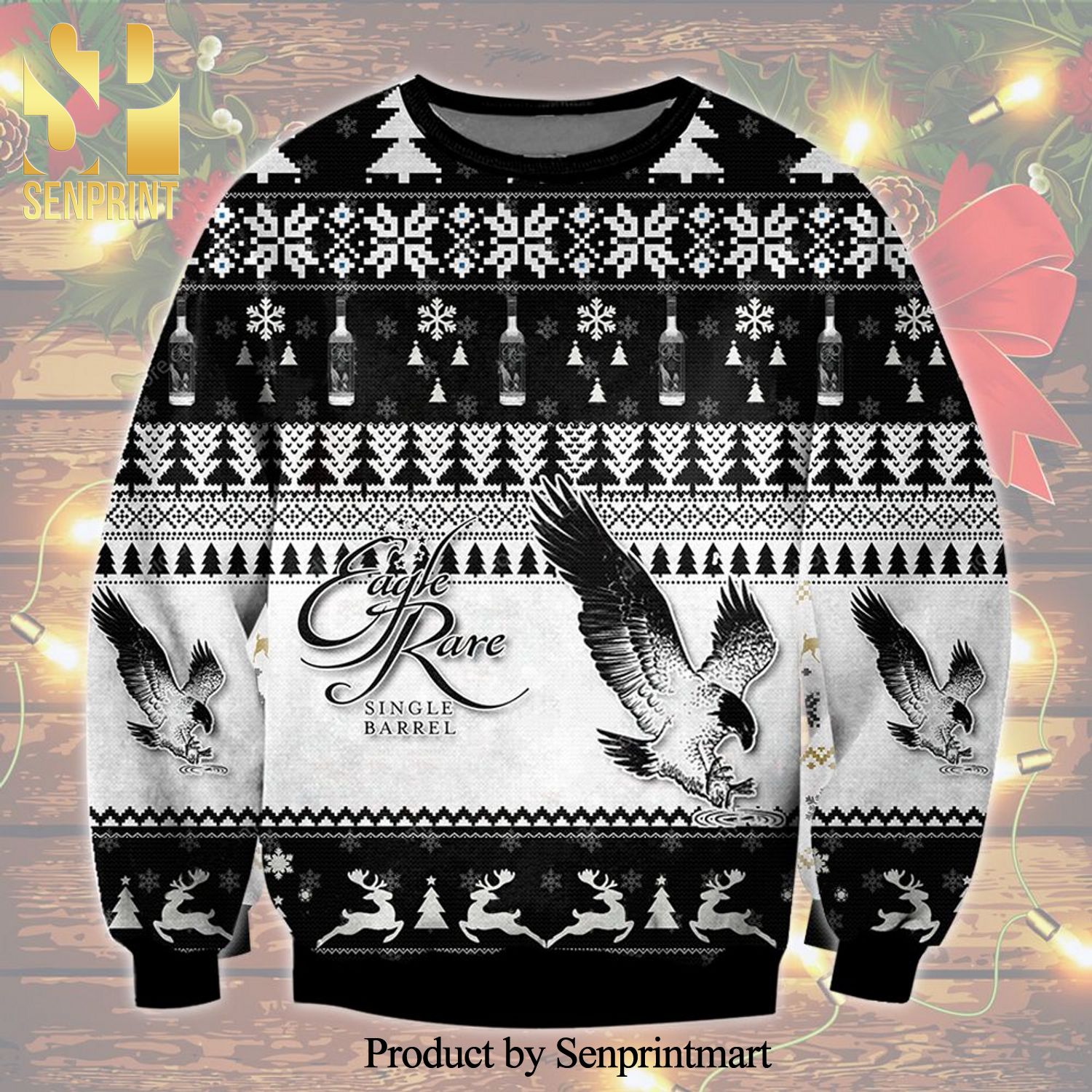 Eagle Rare Single Barrel Knitted Ugly Christmas Sweater