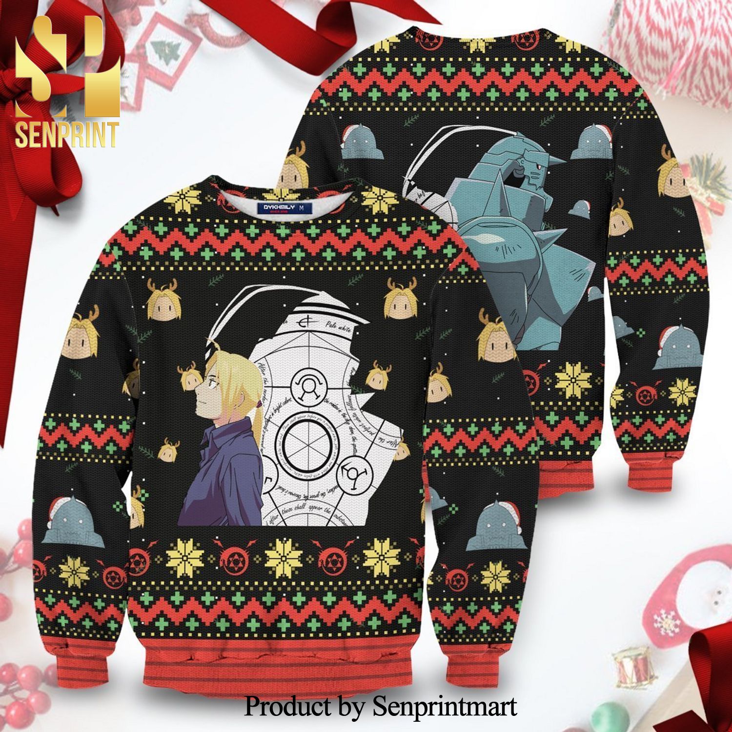 Edward Elric Fullmetal Alchemist Manga Anime Knitted Ugly Christmas Sweater