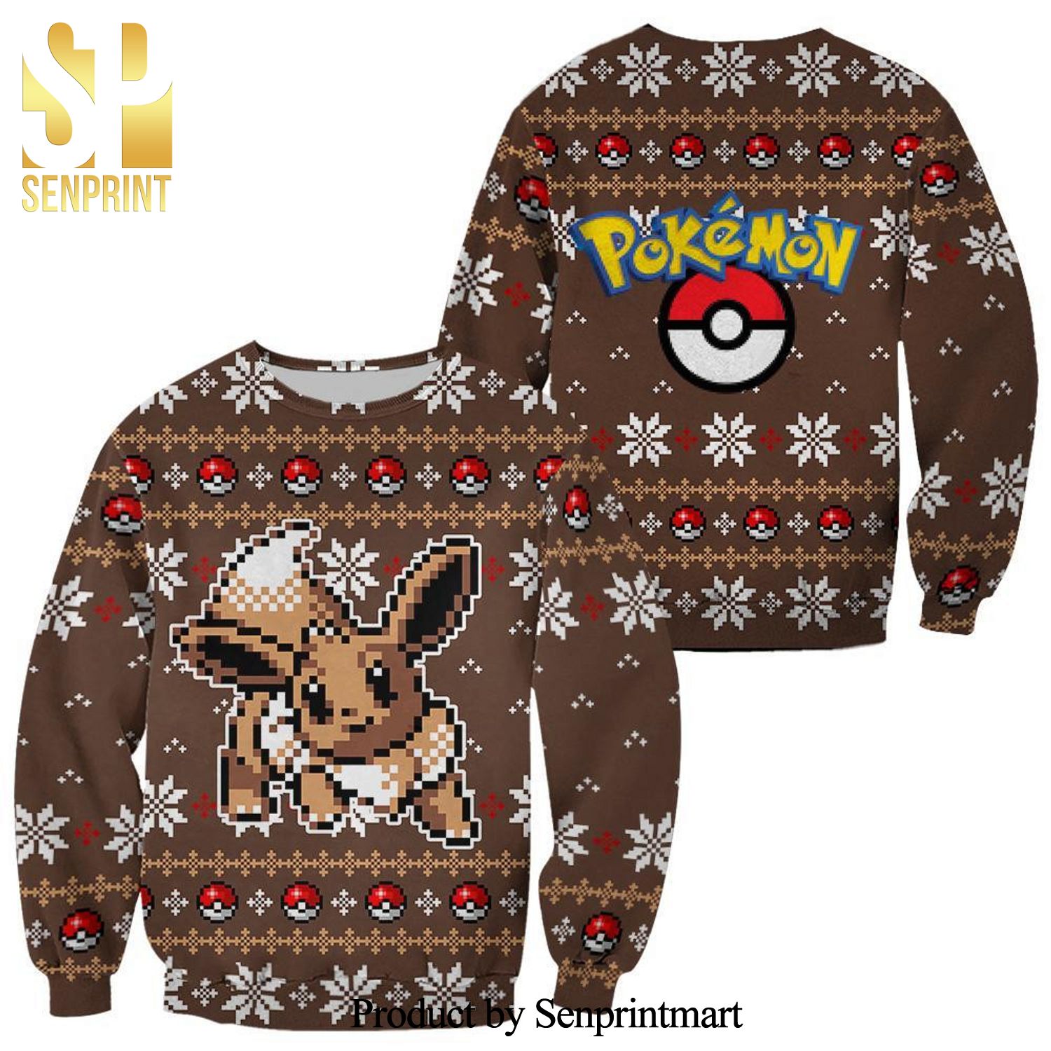 Eevee Pokemon Knitted Ugly Christmas Sweater