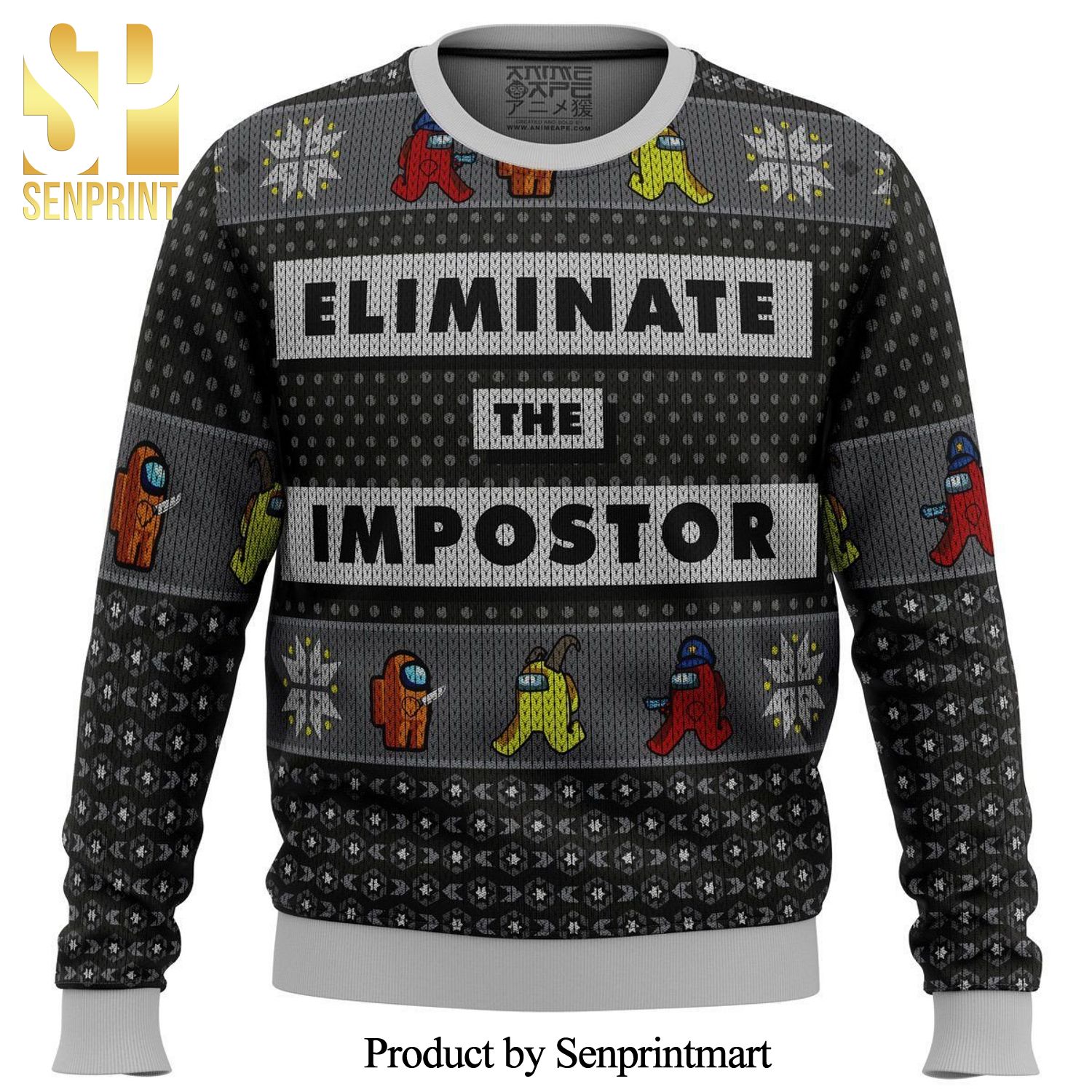 Eliminate The Impostor Among Us Premium Knitted Ugly Christmas Sweater