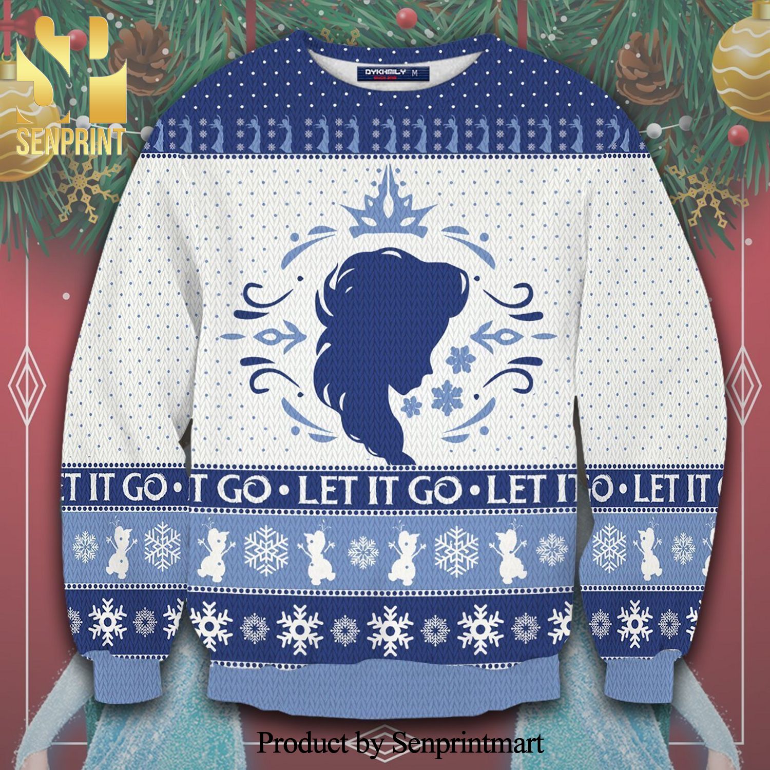 Elsa Let It Go Frozen Disney Princess Knitted Ugly Christmas Sweater