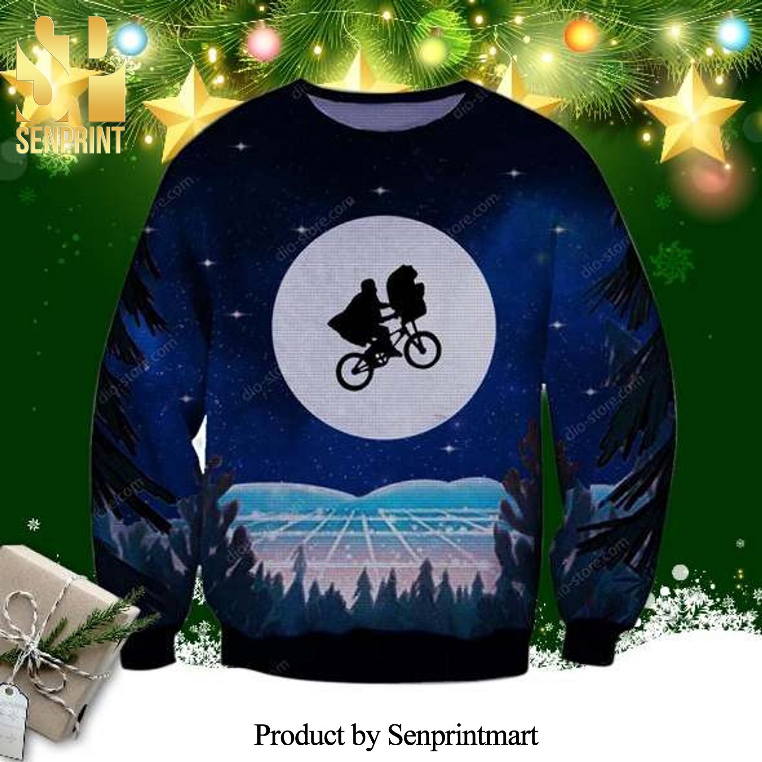 ET The Extra Terrestrial Poster Knitted Ugly Christmas Sweater