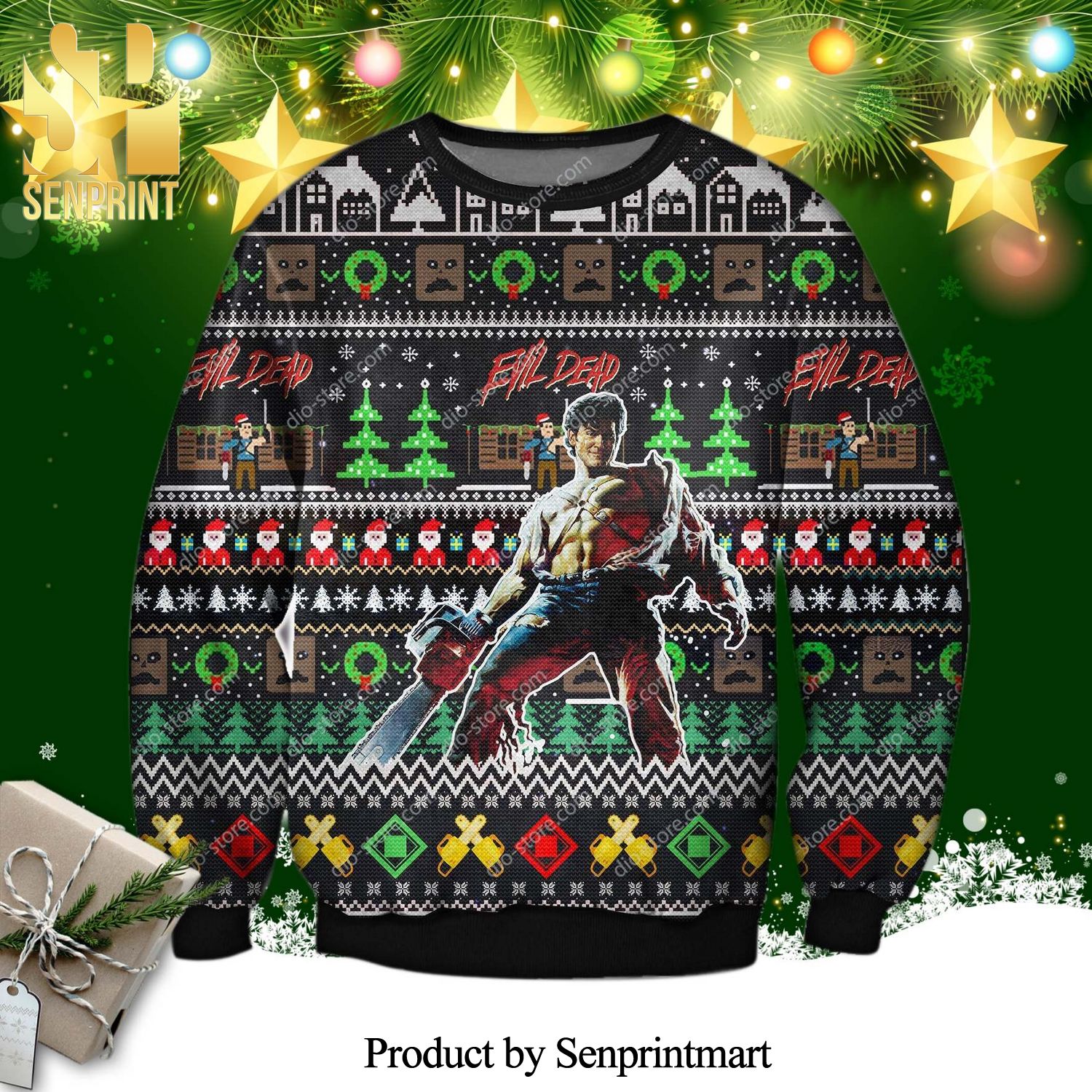 Evil Dead American Horror Movie Knitted Ugly Christmas Sweater