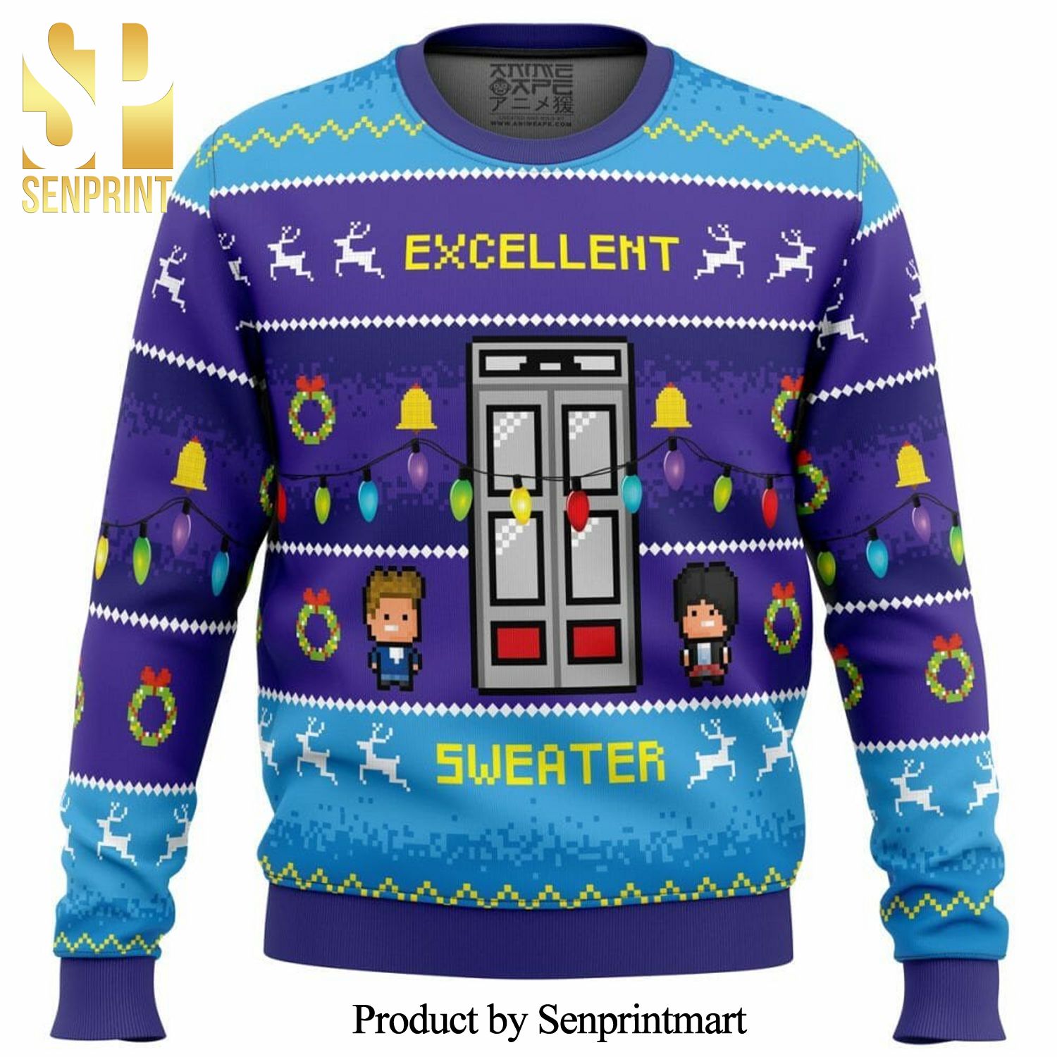 Excellent Sweater Bill And Ted’S Excellent Adventure Knitted Ugly Christmas Sweater