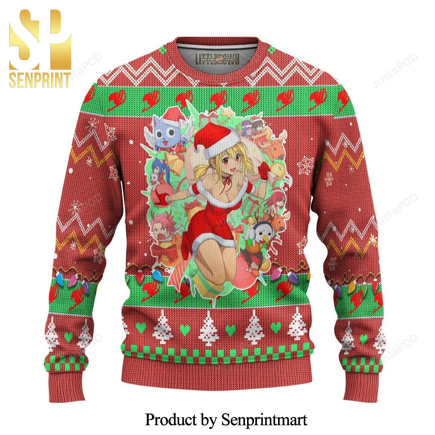 Fairy Tail Characters Anime Knitted Ugly Christmas Sweater