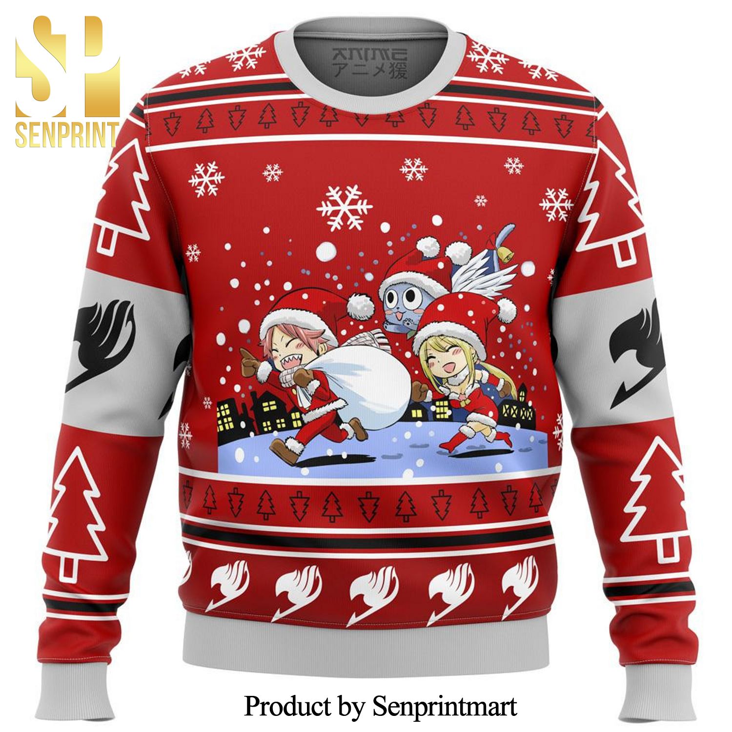 Fairy Tail Chibi Anime Manga Knitted Ugly Christmas Sweater