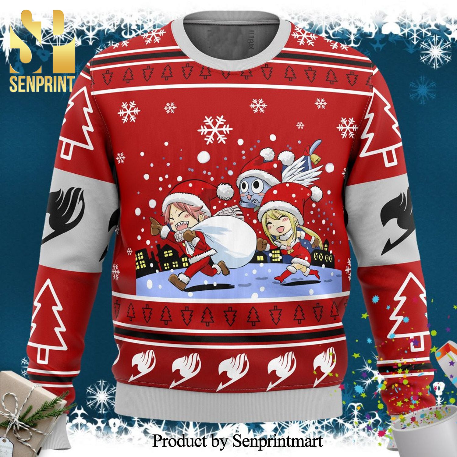 Fairy Tail Chibi Knitted Ugly Christmas Sweater