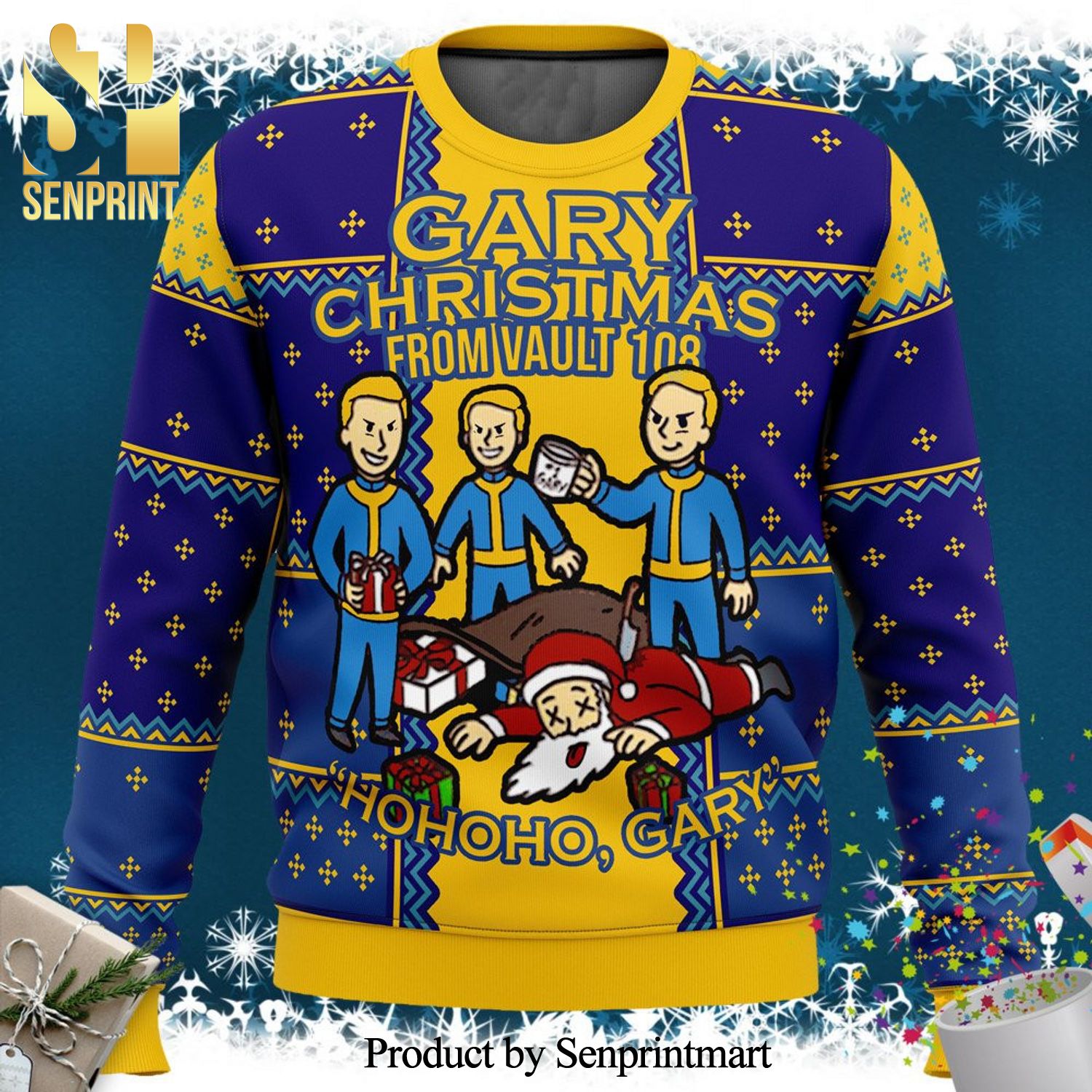 Fallout Gary Ho Ho Ho Knitted Ugly Christmas Sweater